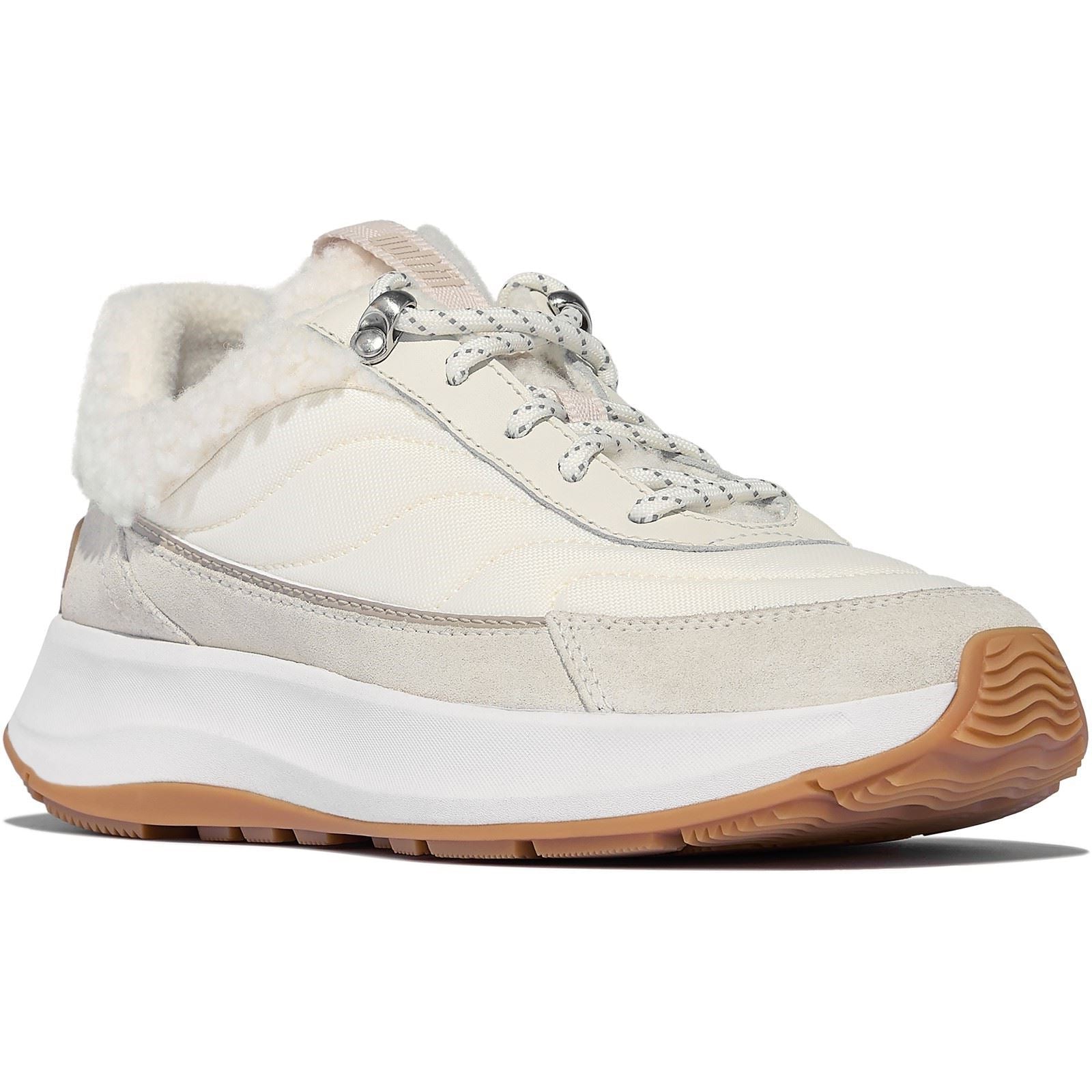 Fitflop F-Mode Flow Wildleder Damen Creme Mix Sneakers