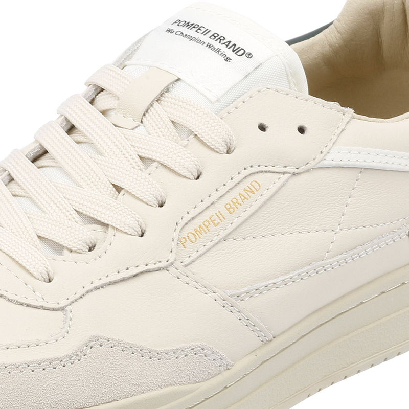 Pompeii Elan Leather Ecru Jasper Weiße Ledersneaker Für Herren