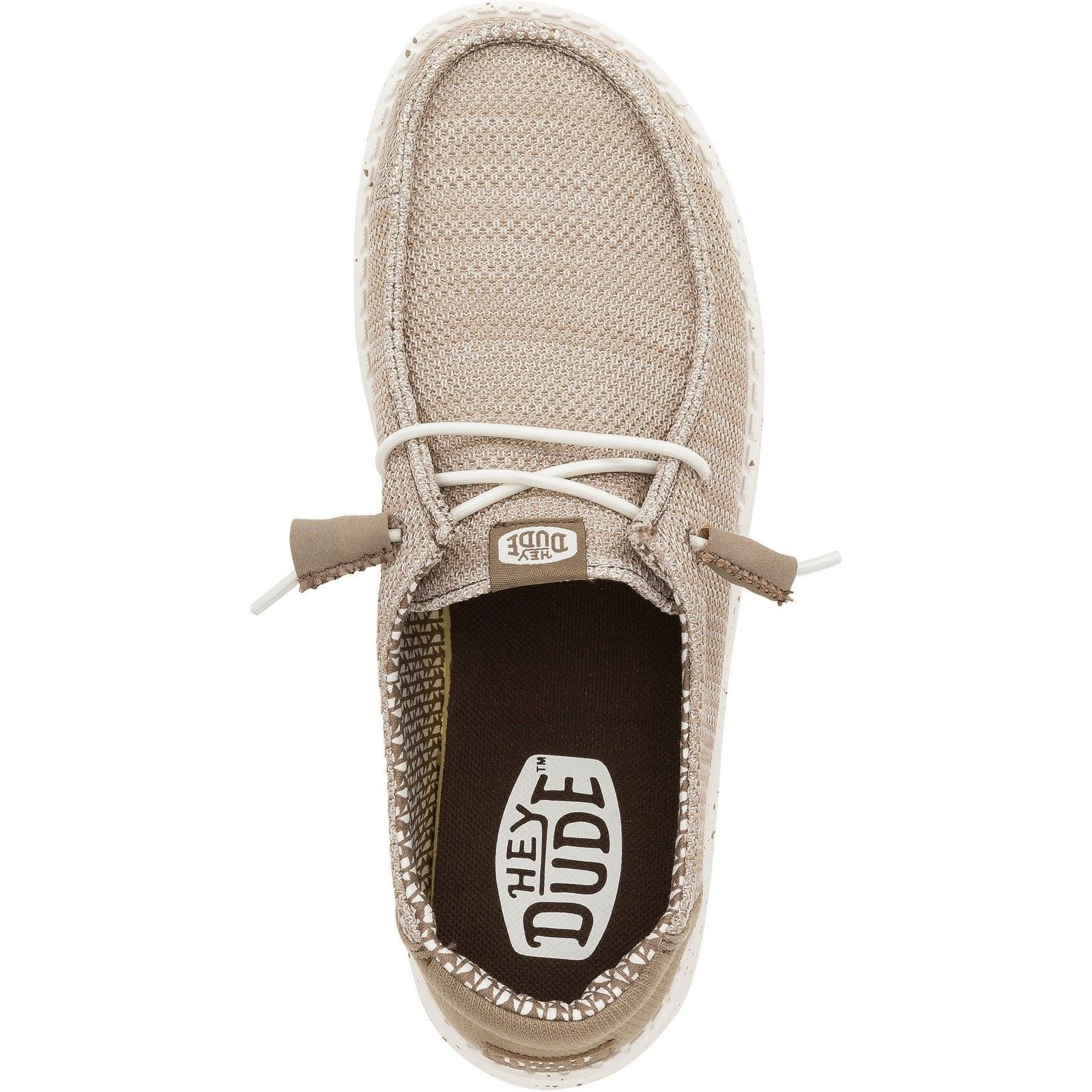 HEYDUDE Wendy Stretch Mesh Polyester Damen Walnuss Mokassins