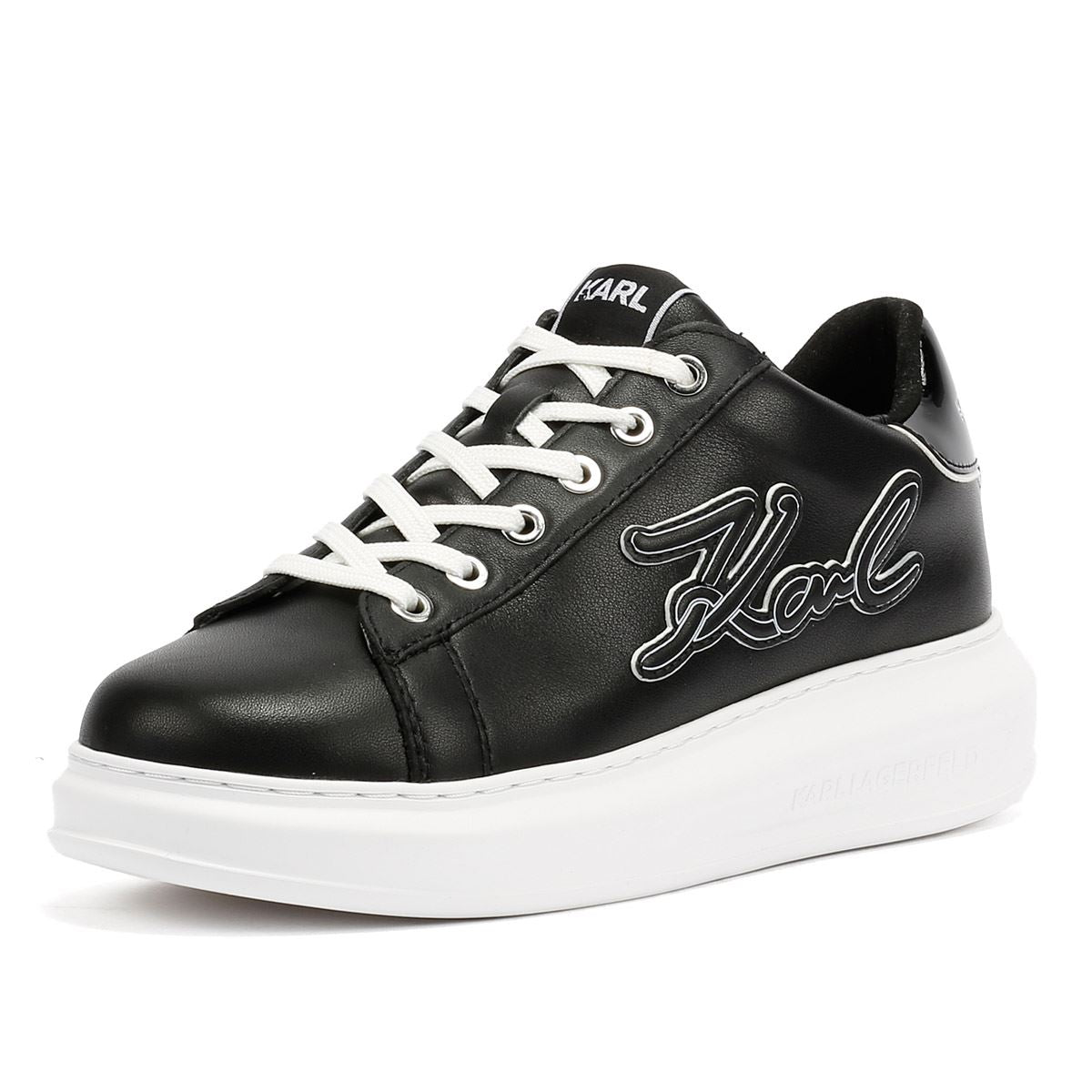 Karl Lagerfeld Kapri Signia Emboss Lo Lace Damen-Sneaker Aus Schwarzem Leder