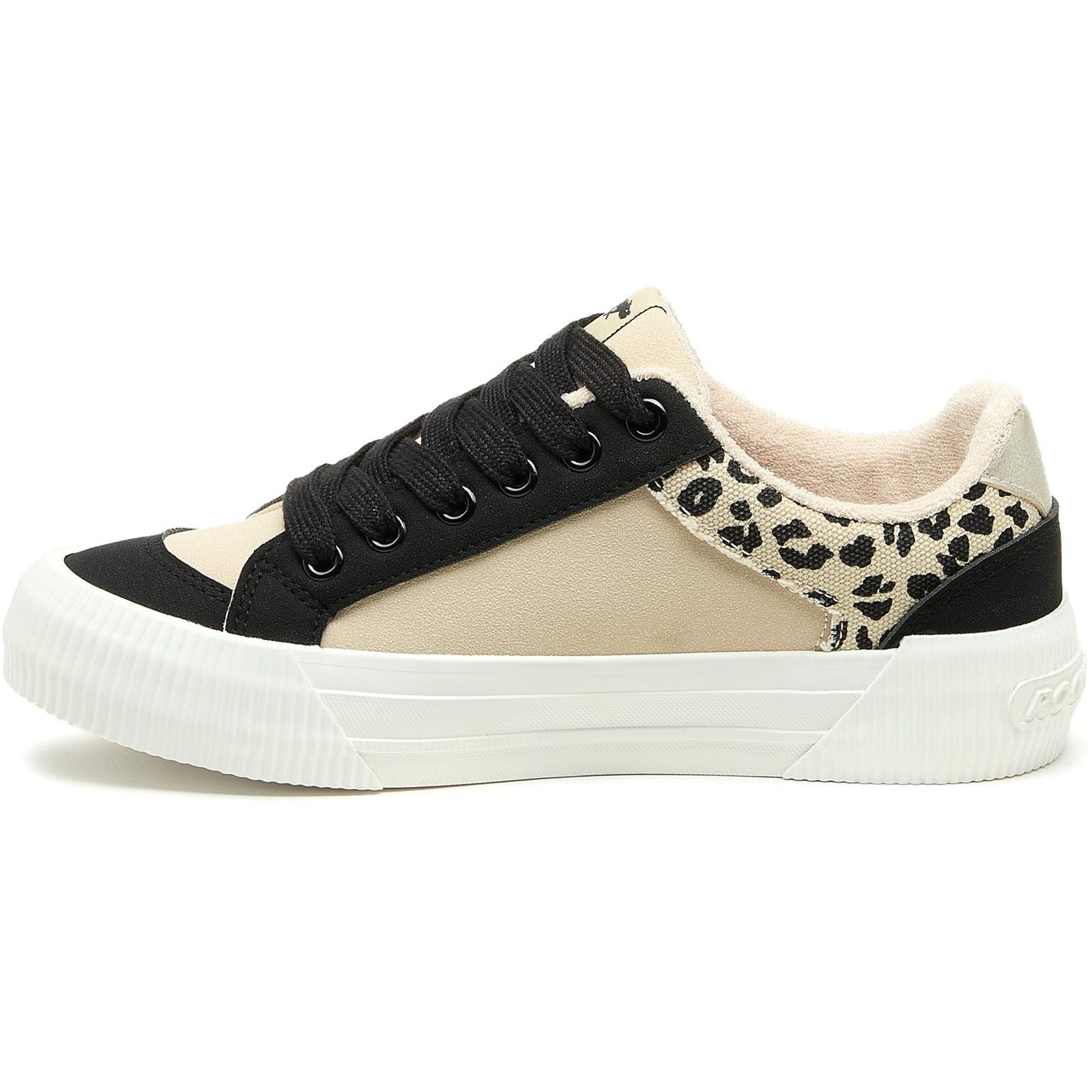 Rocket Dog Cheery Blocked Damen Sneakers Aus Baumwolle In Schwarz/Natur