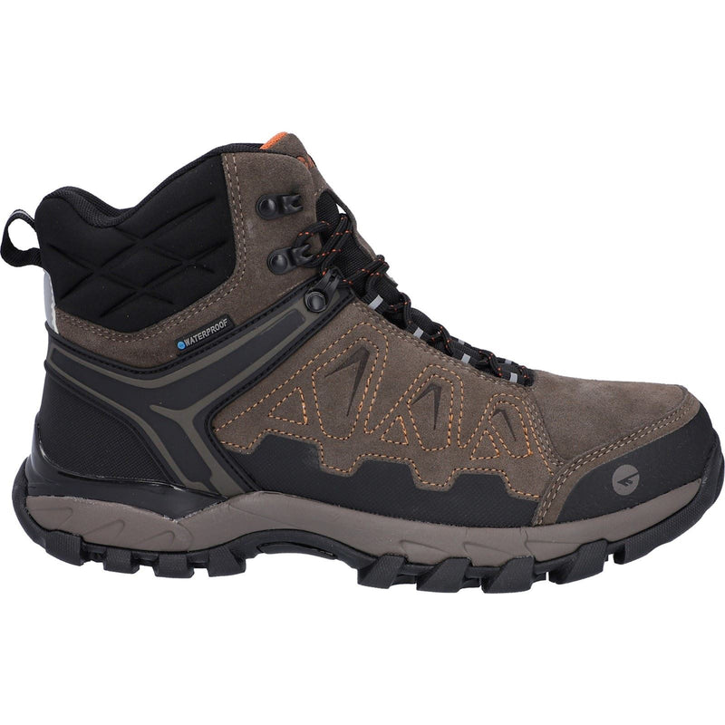 Hi-Tec V-Lite Explorer WP Rinds Wildleder Herren Wanderschuhe In Kastanienbraun/Orange