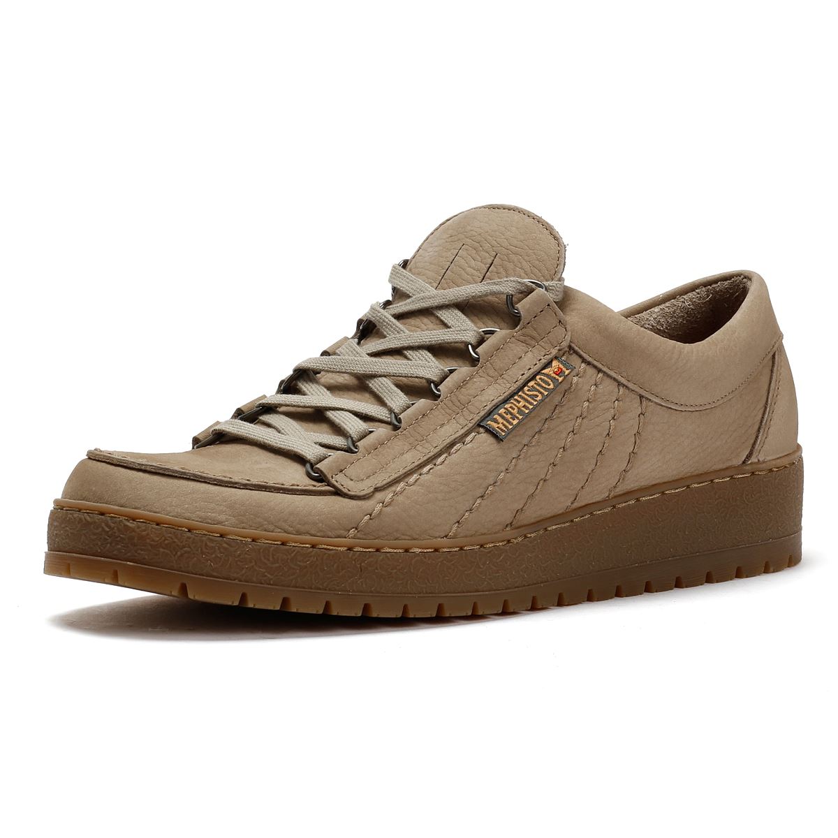 Mephisto Rainbow Sportbuck 1932/35 Leder Herren Beigefarbene Schnürschuhe