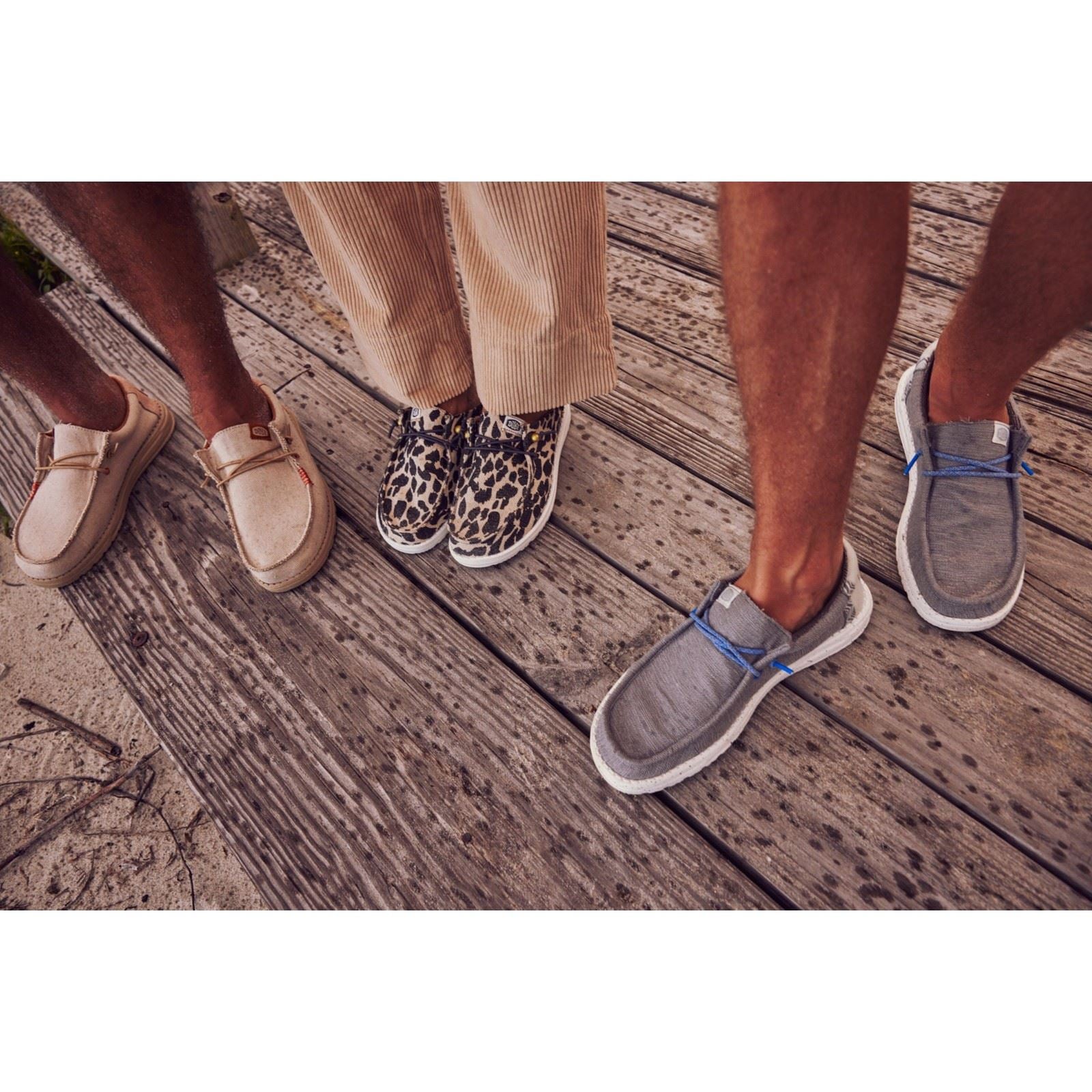 HEYDUDE Wally Coastline Stoff Herren Silber Bootsschuhe