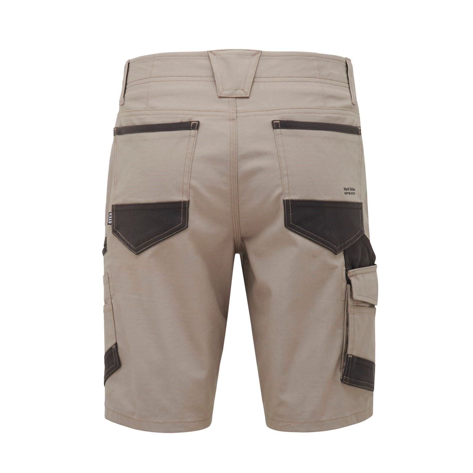 Hard Yakka Raptor Active Baumwoll Herren Shorts In Tan Knielang