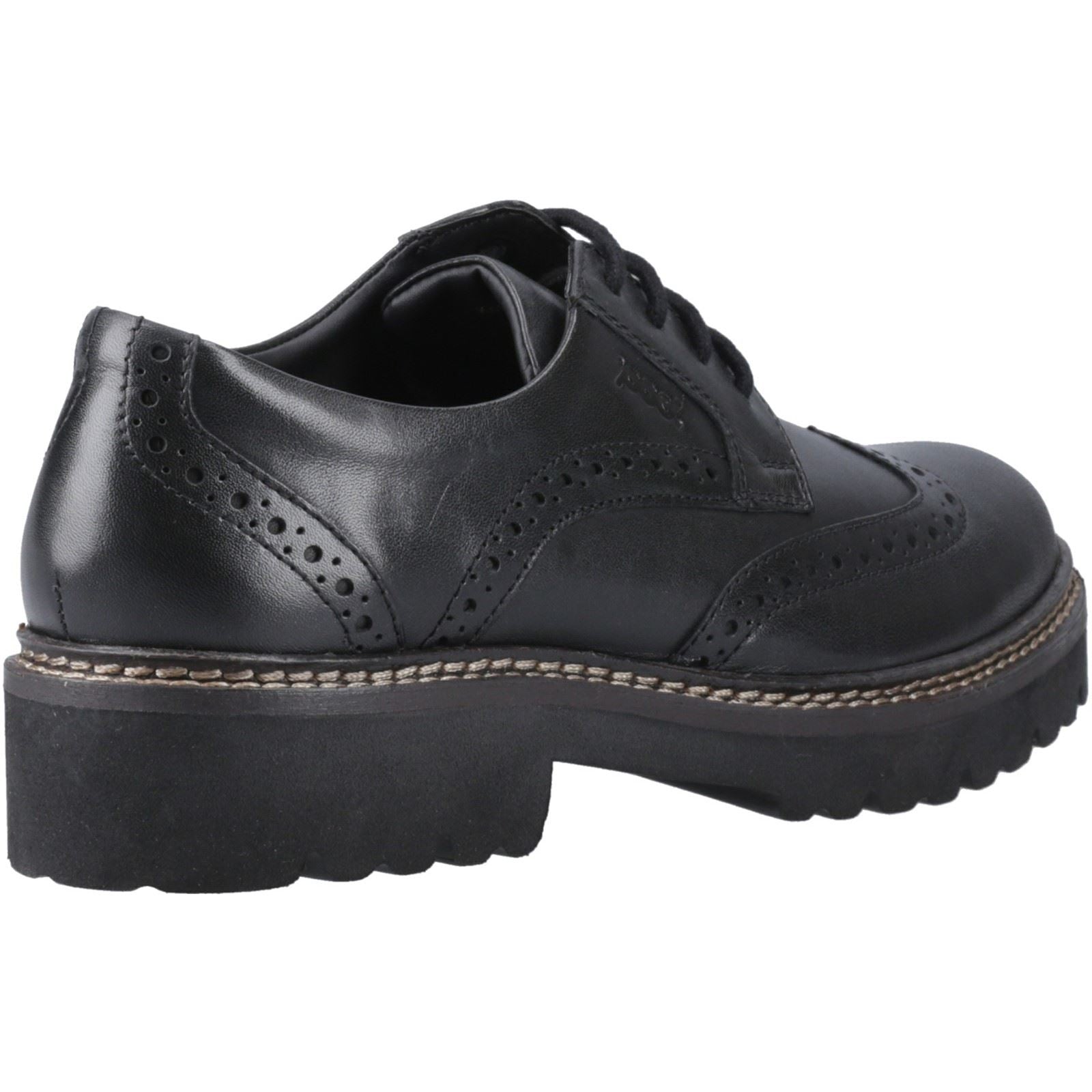 Pod Kortney Leder Damen Schwarze Brogues Schuhe