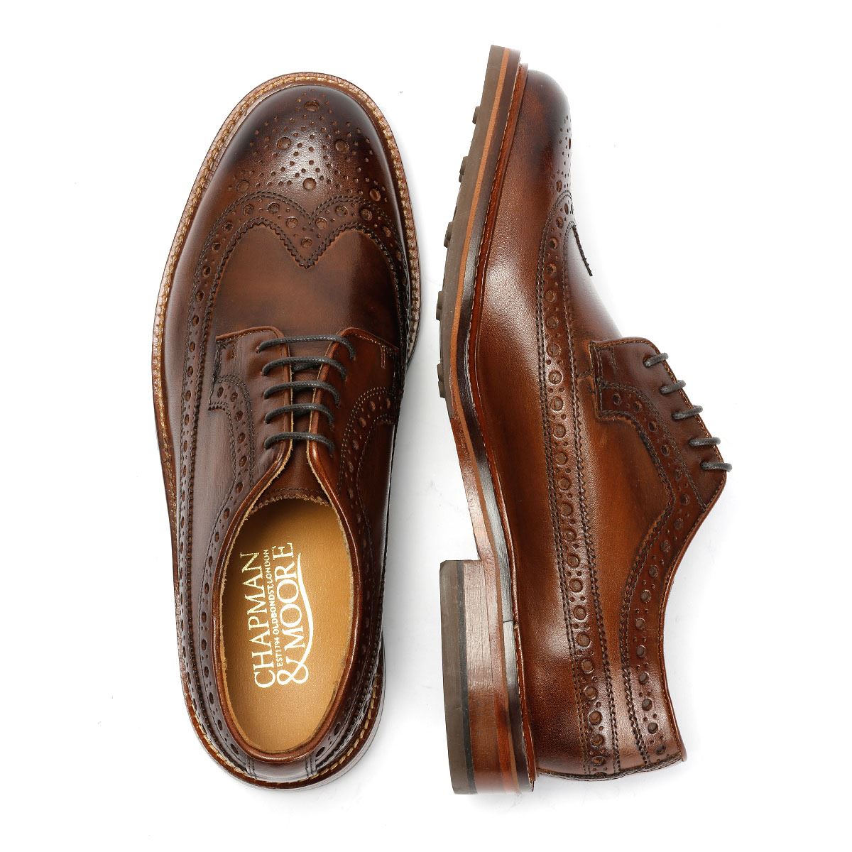 Chapman & Moore Longwing Brogue Country Herren Leder Braune Schnürschuhe