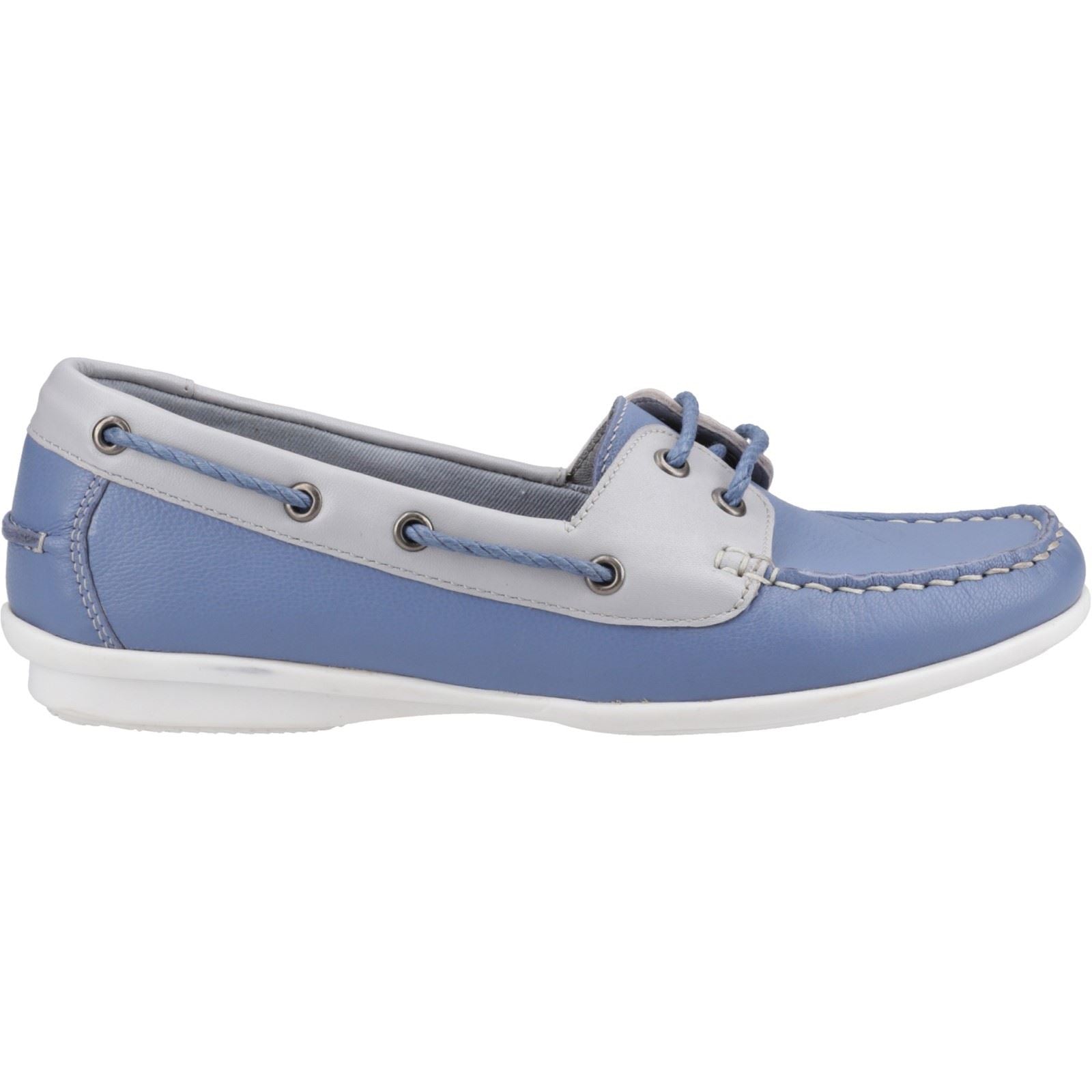 Hush Puppies Irene Damen Bootsschuhe Aus Blauem Leder