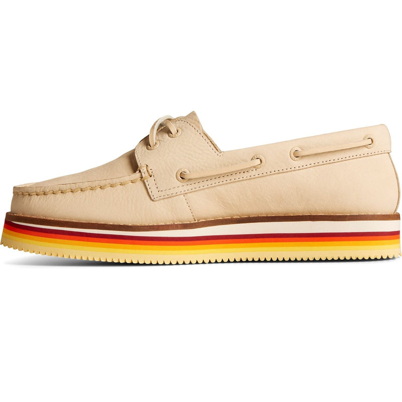 Sperry Authentic Original Stacked Damen Bootsschuhe Aus Leder In Elfenbein