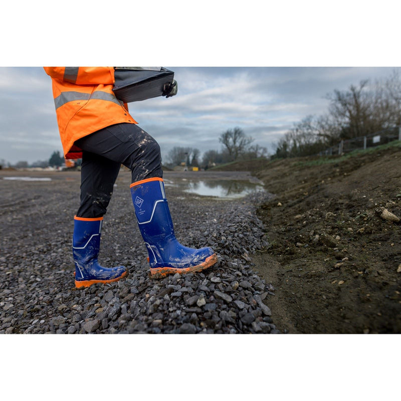 Muck Boots Grit S5 Damen Gummistiefel in Blau/Orange