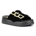 Desert Fleur Gypsum  Damen Sandalen Aus Schwarzem Wildleder