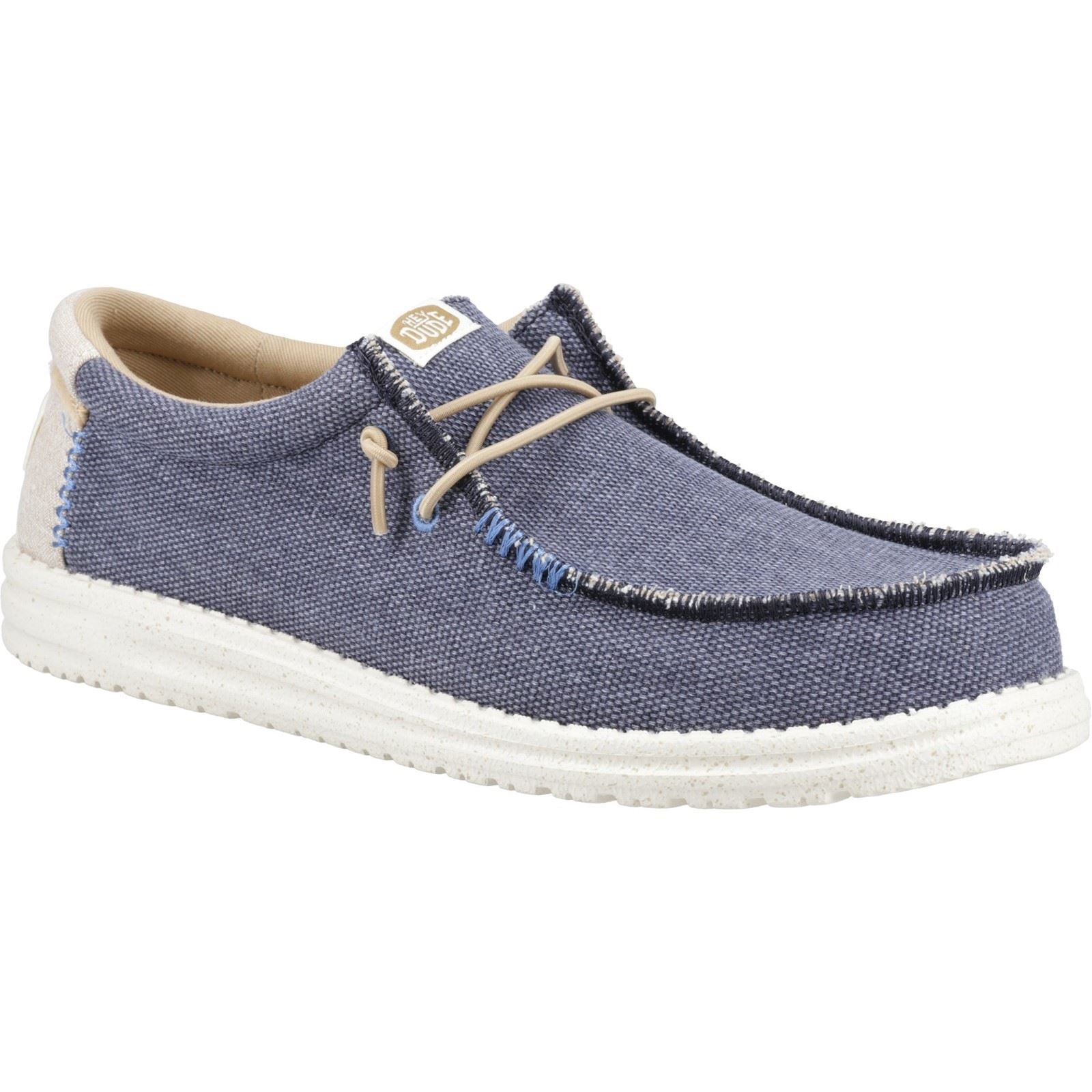 HEYDUDE Wally Coastline Stoff Herren Dunkleblaue Bootsschuhe