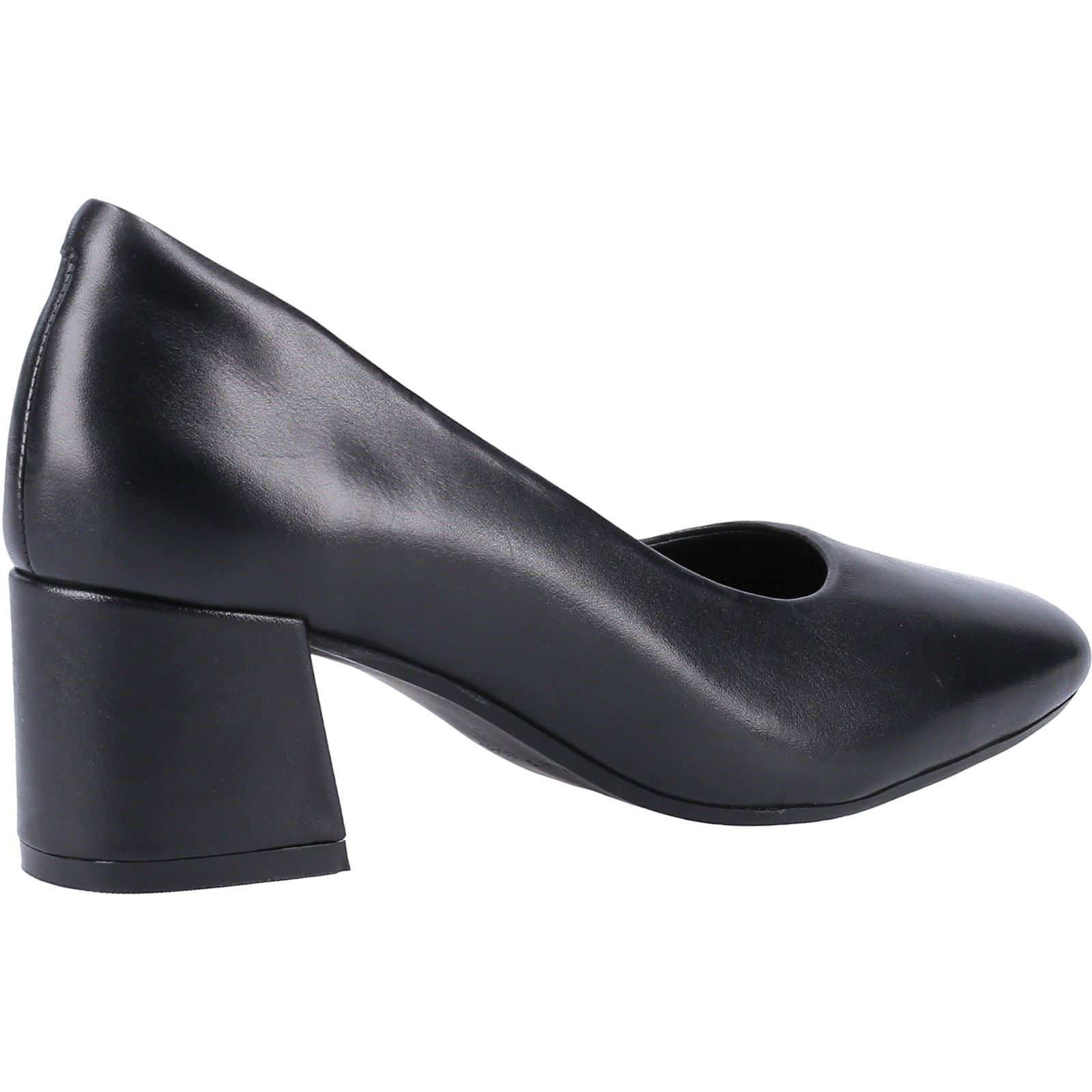 Hush Puppies Alicia Court Shoe Leder Damen Schwarze Absätze