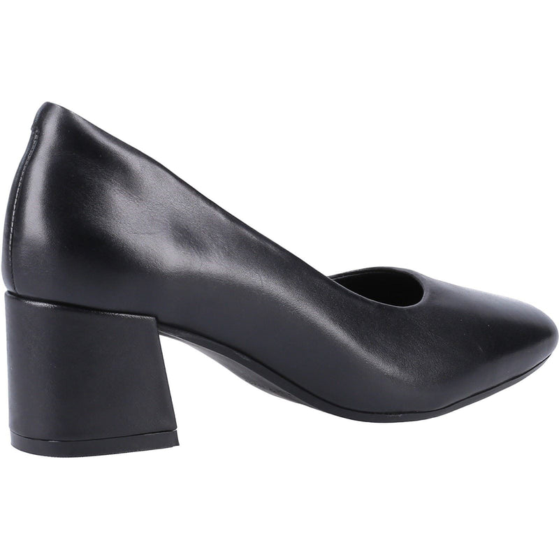 Hush Puppies Alicia Court Shoe Leder Damen Schwarze Absätze