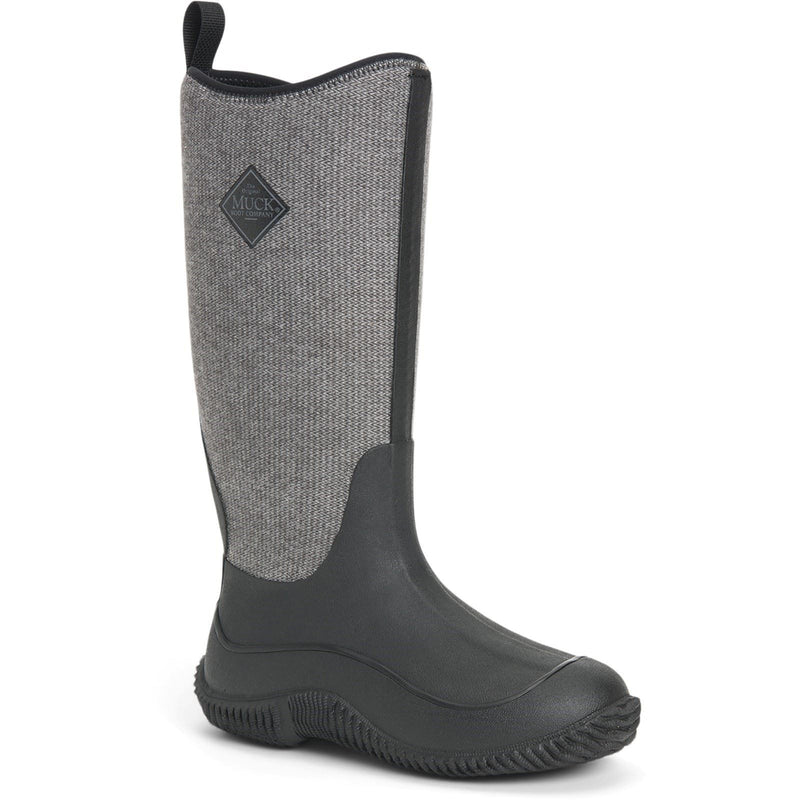 Muck Boots Hale Gummistiefel Schwarz Mit Flauschigem Hahnentrittmuster