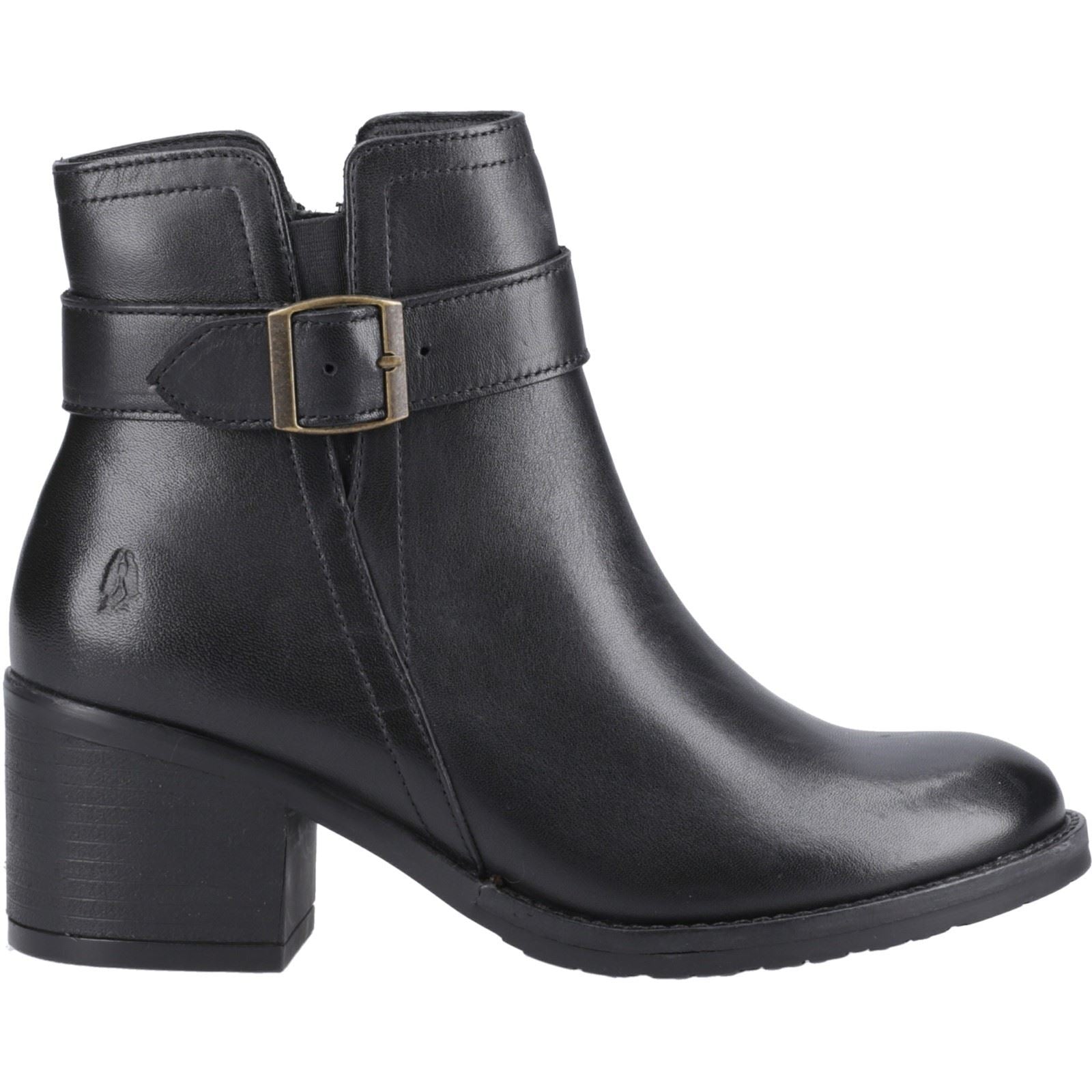 Hush Puppies Hensley Damen Stiefeletten aus schwarzem Leder mit Absatz