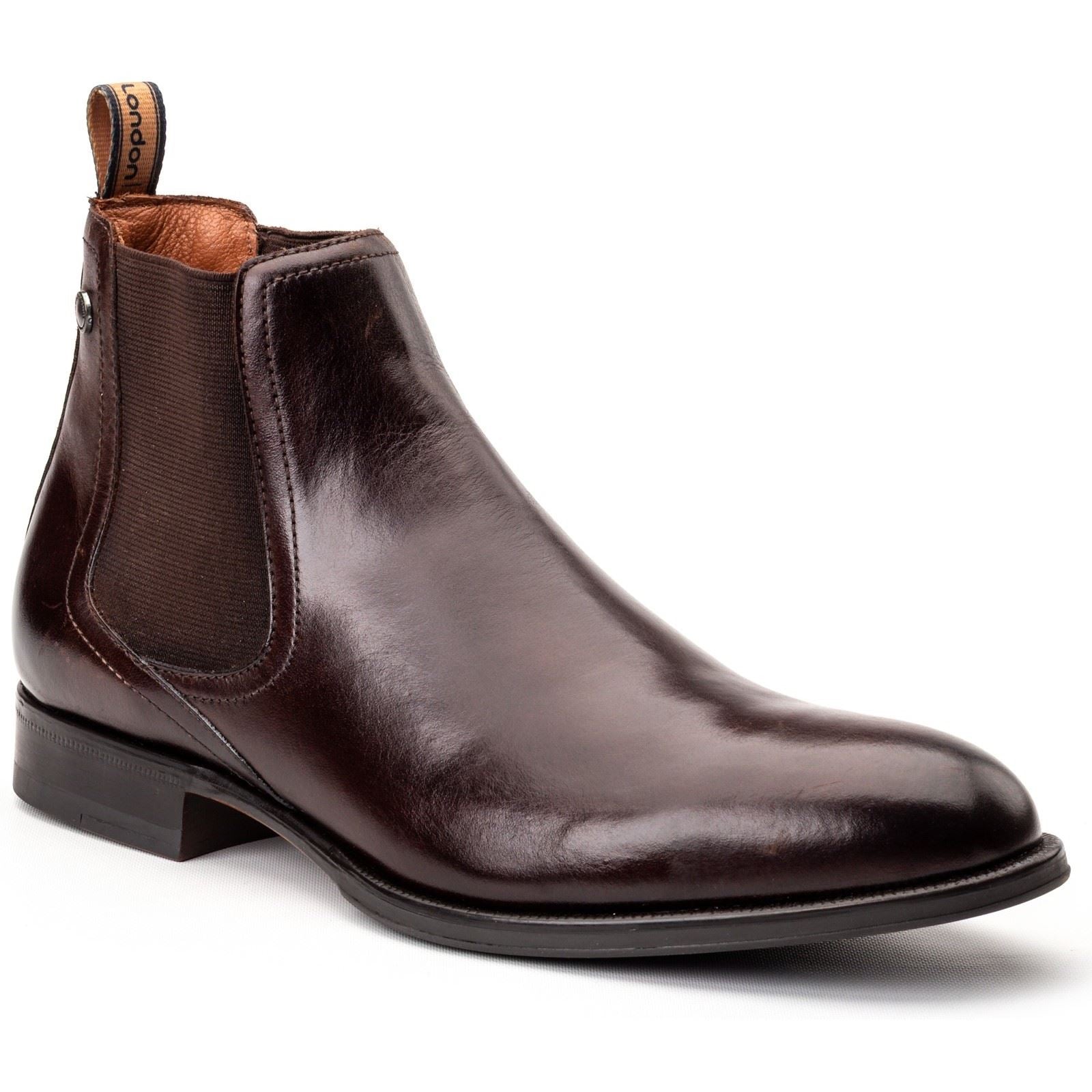 Base London Whittle Leder Herren Stiefel In Verbranntem Braun