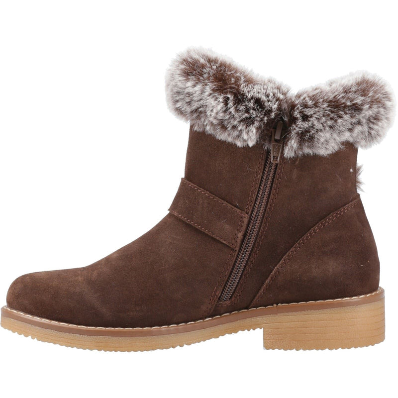 Hush Puppies Hannah Damen Winterstiefeletten aus Wildleder in Schokoladenfarbe