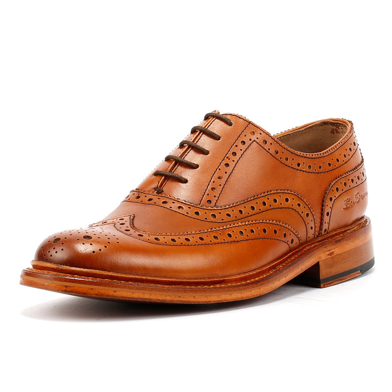 Ben Sherman Sugarman Brogue Leder Herren Braune Schnürschuhe