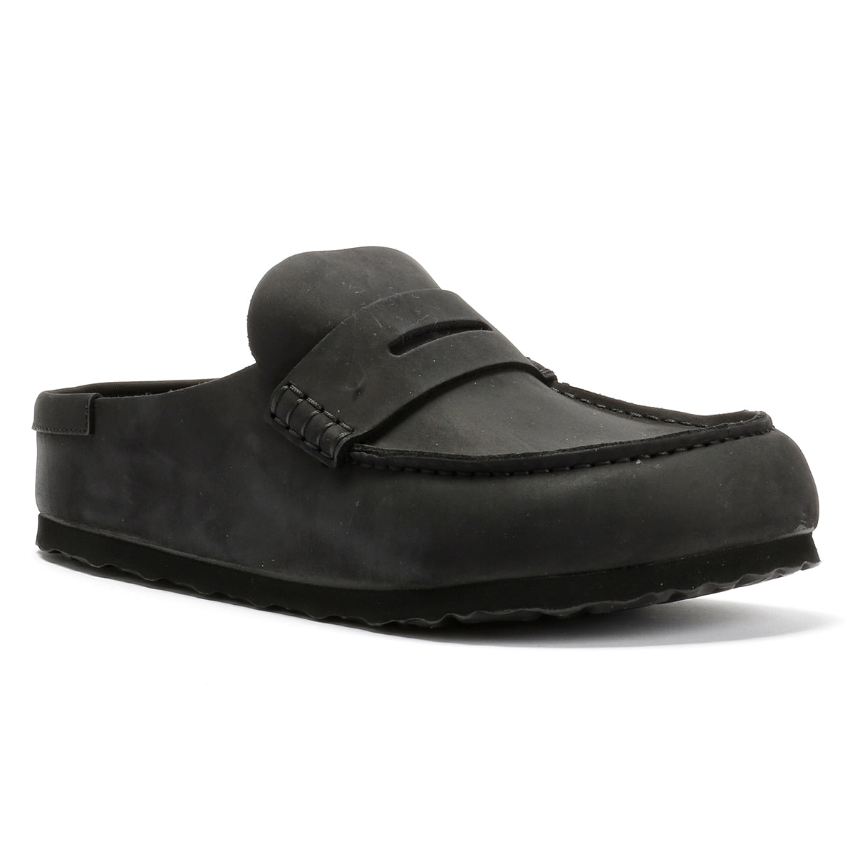 Birkenstock Naples Leder Schwarz Normalweite Clogs