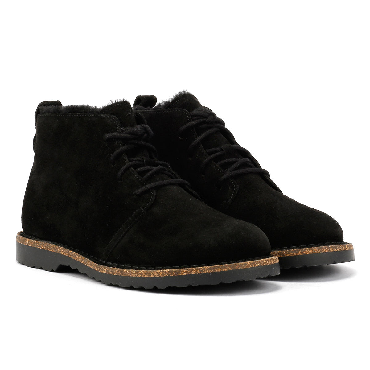 Birkenstock Uppsala Mid Shearling Damenstiefel Aus Schwarzem Wildleder