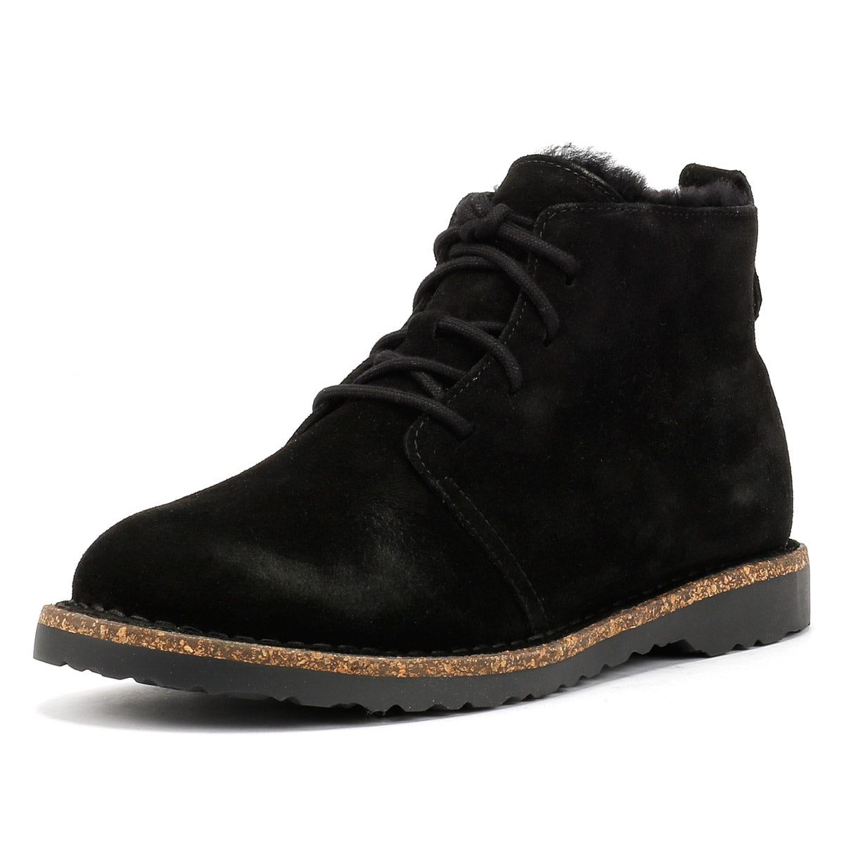 Birkenstock Uppsala Mid Shearling Damenstiefel Aus Schwarzem Wildleder