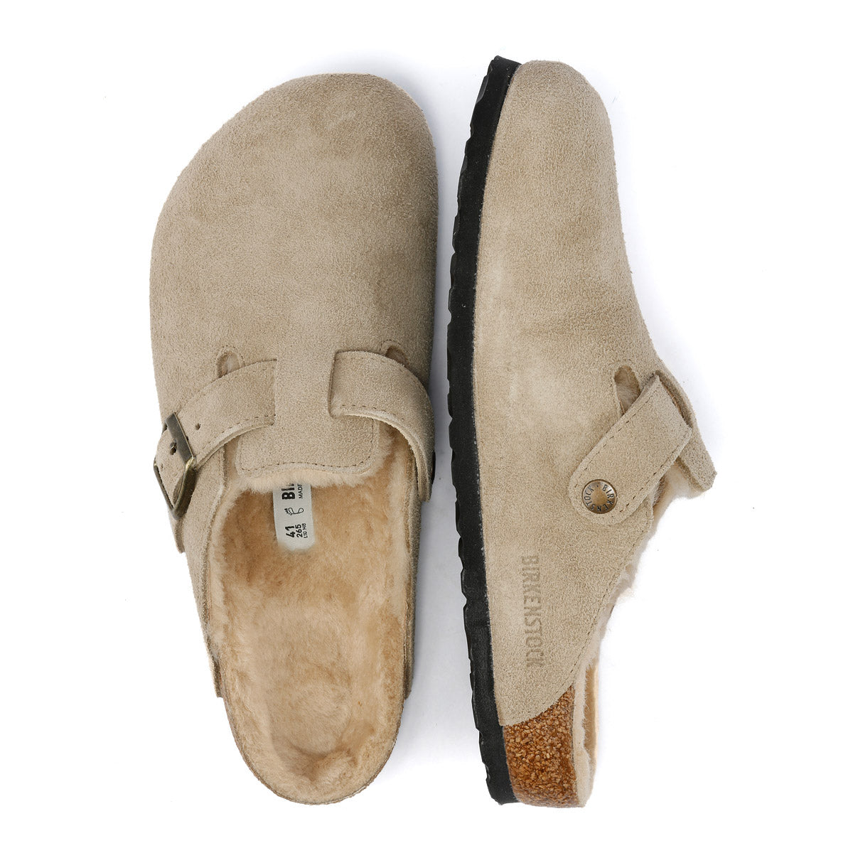 Birkenstock Boston Wildleder Beige Clogs