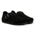 Birkenstock London Shearling Wildlederschuhe In Schwarz