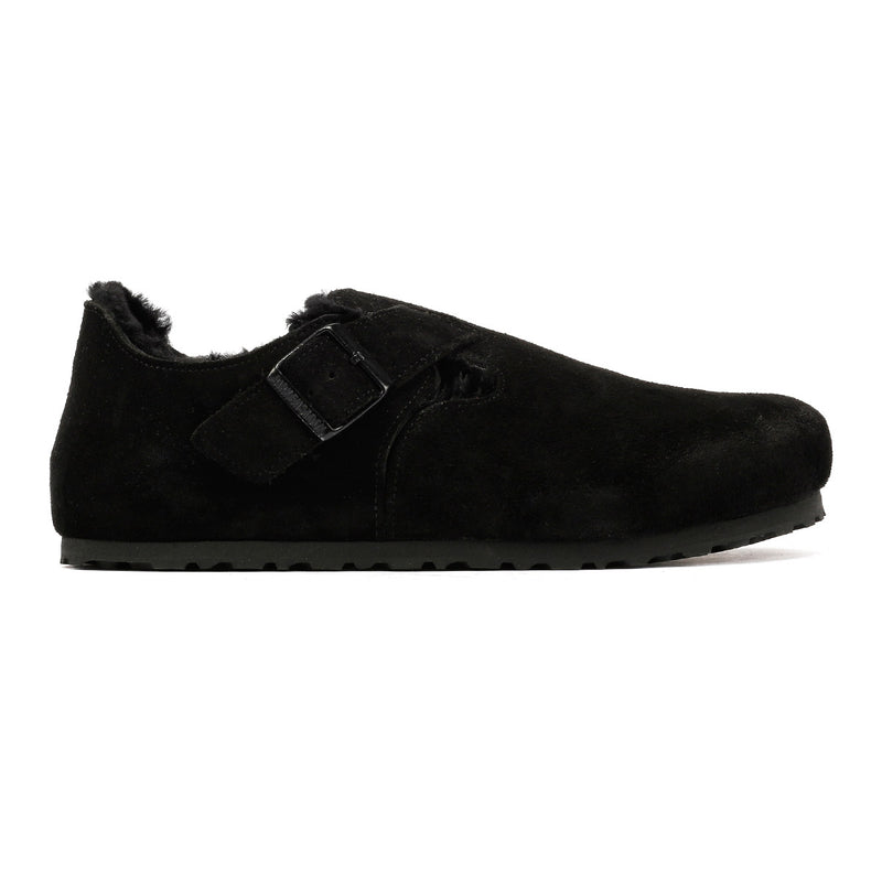Birkenstock London Shearling Wildlederschuhe In Schwarz