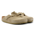 Birkenstock Boston Wildleder Verblasstes Khaki Grau Clogs