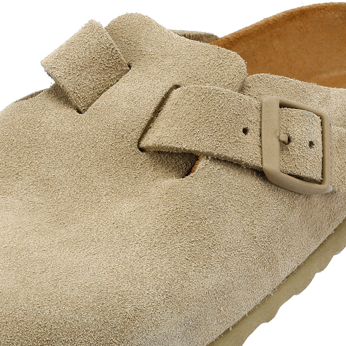 Birkenstock Boston Wildleder Verblasstes Khaki Grau Clogs