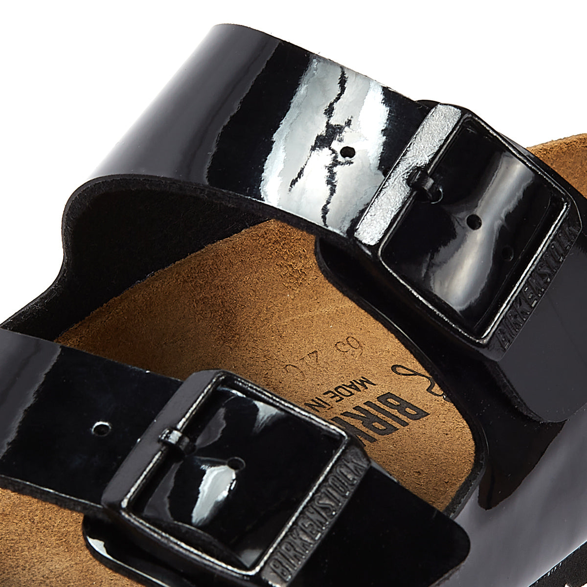 Birkenstock Arizona Birko Flor Patent Damen Schwarz Sandalen