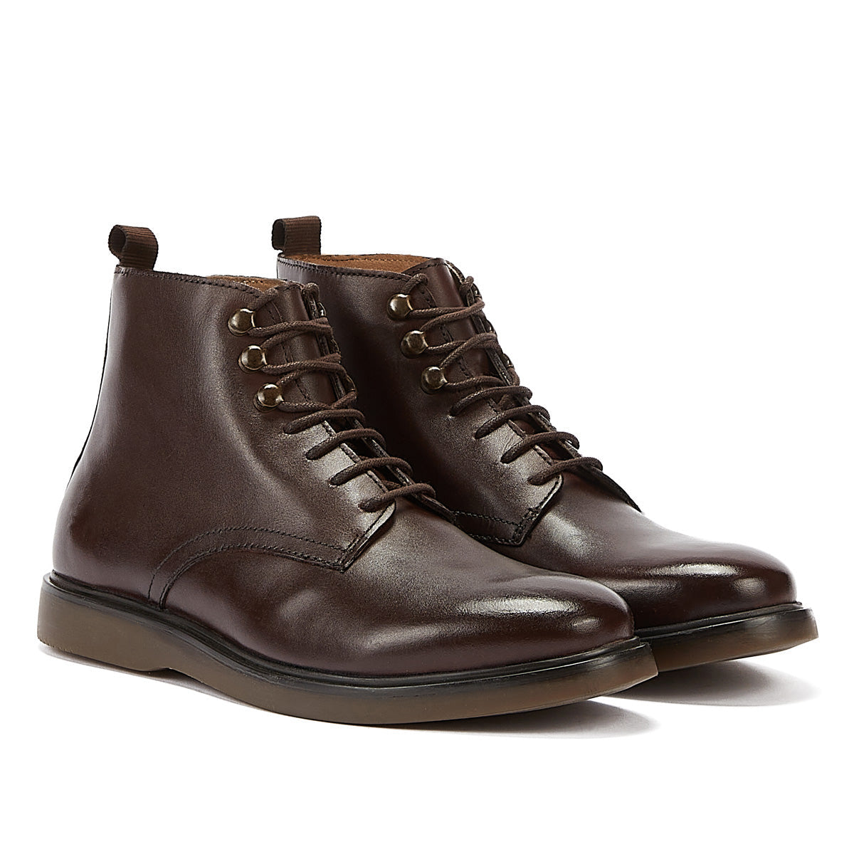 H By Hudson Battle Leder Herren Stiefel Braun