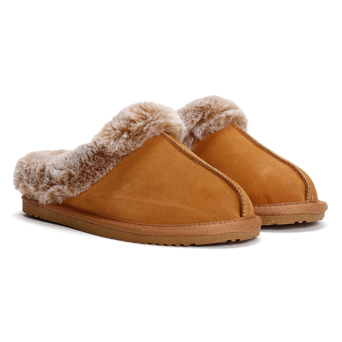 Hush Puppies Amara Wildleder Damen Hausschuhe In Hellbraun
