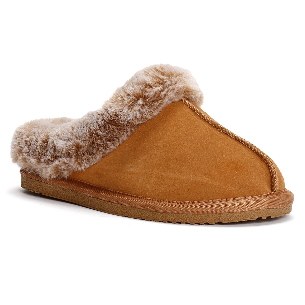 Hush Puppies Amara Wildleder Damen Hausschuhe In Hellbraun