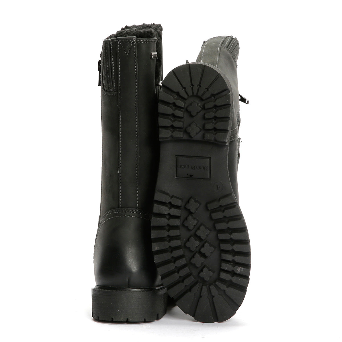 Hush Puppies Winnie Damenlederstiefel In Schwarz