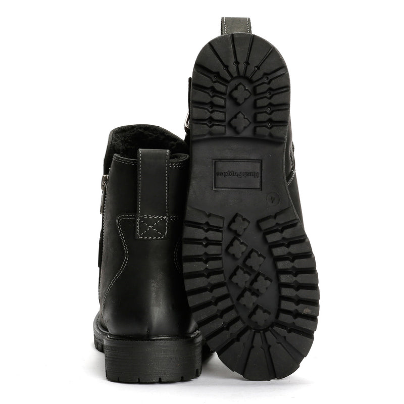 Hush Puppies Wakely Damenlederstiefel In Schwarz