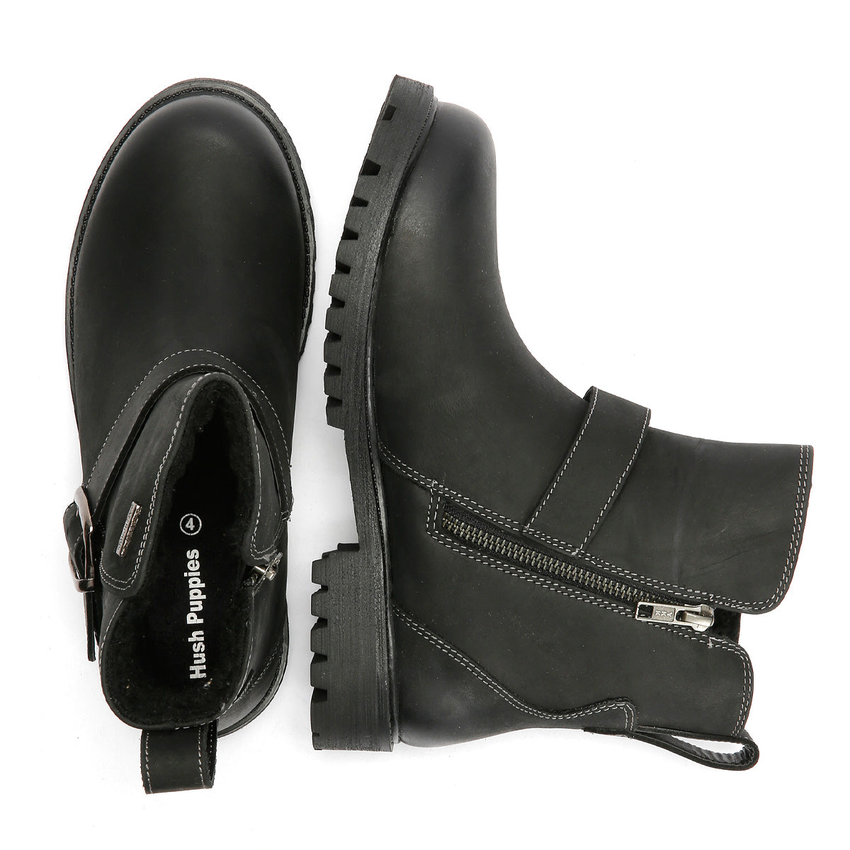 Hush Puppies Wakely Damenlederstiefel In Schwarz