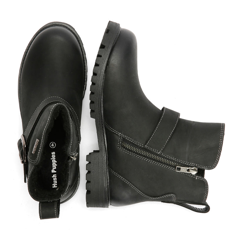 Hush Puppies Wakely Damenlederstiefel In Schwarz