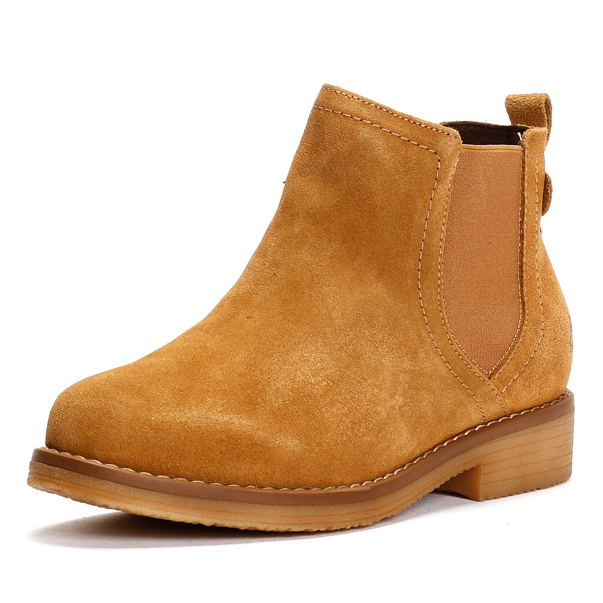 Hush Puppies Maddy Wide Wildleder Damen Stiefeletten In Tan