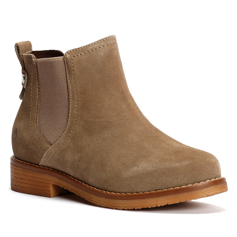 Hush Puppies Maddy Wide Wildleder Damen Graue Stiefel