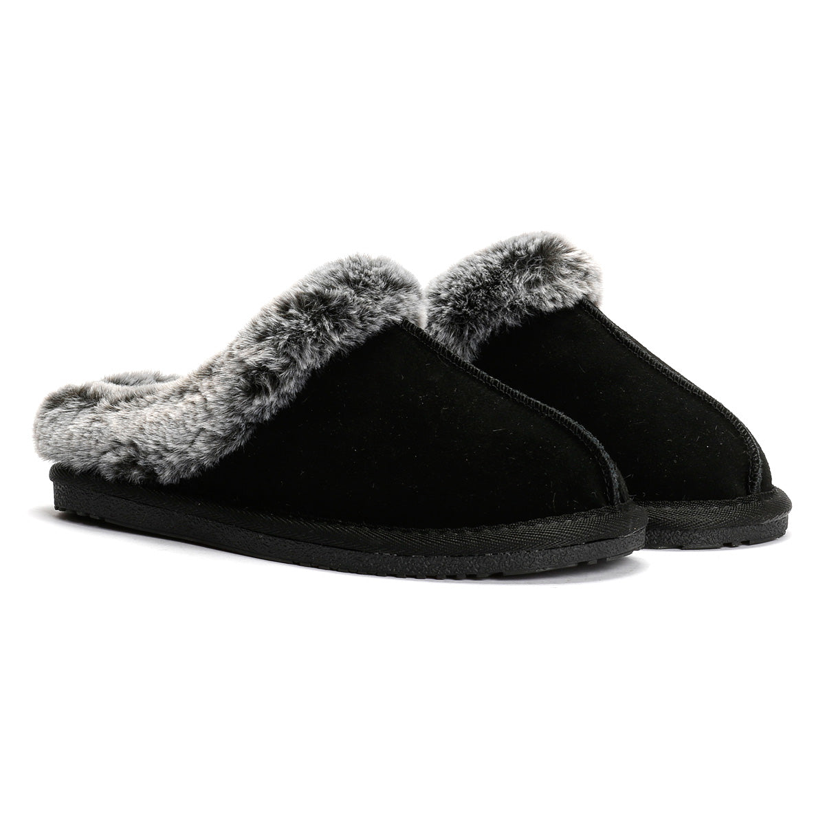 Hush Puppies Amara Wildleder Damen Hausschuhe In Schwarz