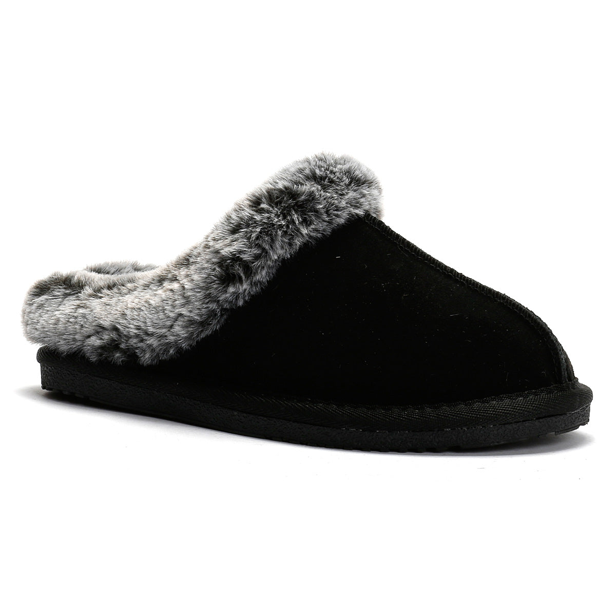 Hush Puppies Amara Wildleder Damen Hausschuhe In Schwarz