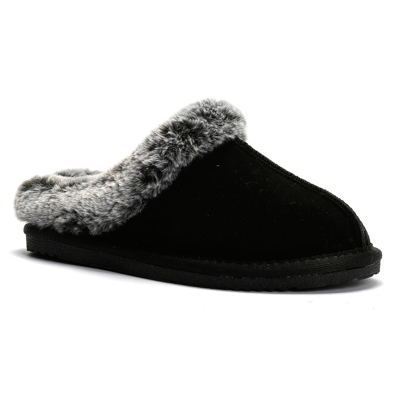 Hush Puppies Amara Wildleder Damen Hausschuhe In Schwarz