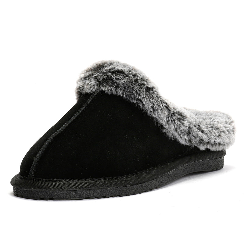 Hush Puppies Amara Wildleder Damen Hausschuhe In Schwarz