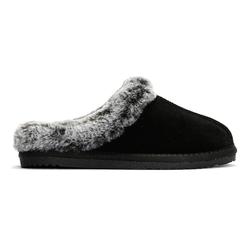 Hush Puppies Amara Wildleder Damen Hausschuhe In Schwarz
