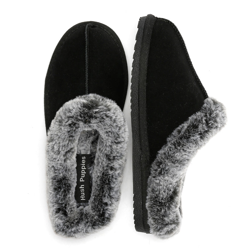 Hush Puppies Amara Wildleder Damen Hausschuhe In Schwarz
