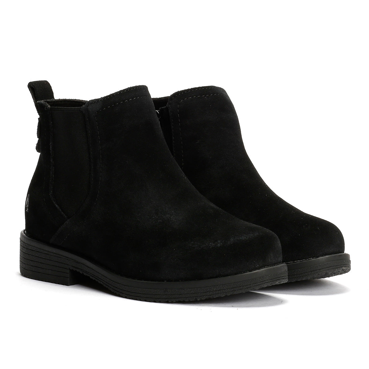 Hush Puppies Maddy Wide Damenstiefel Aus Schwarzem Wildleder