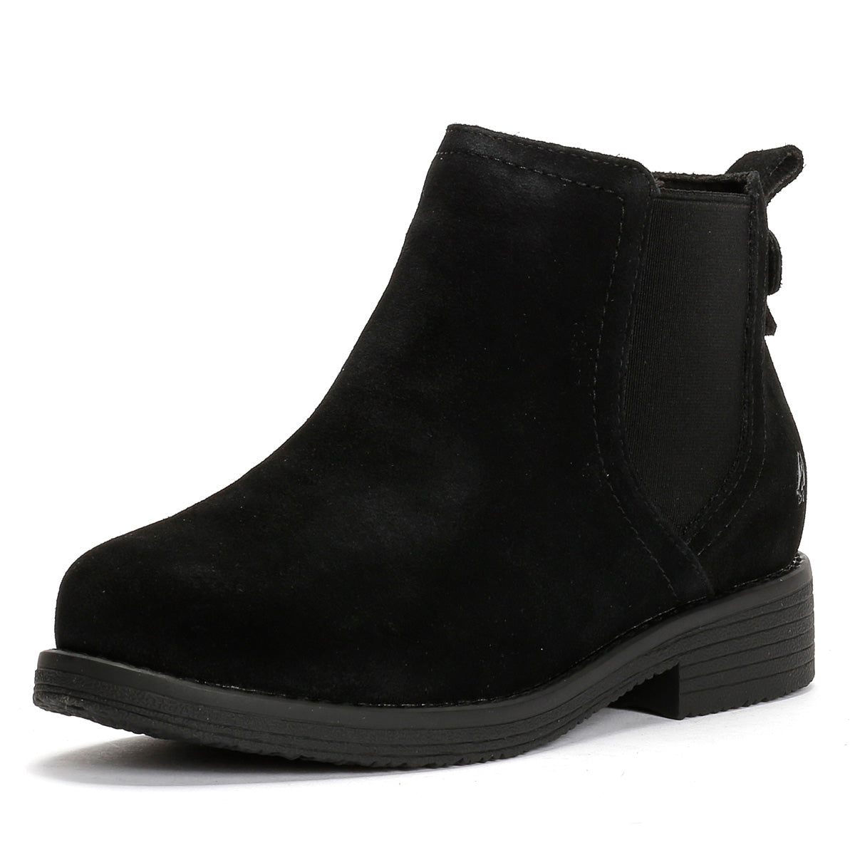 Hush Puppies Maddy Wide Damenstiefel Aus Schwarzem Wildleder