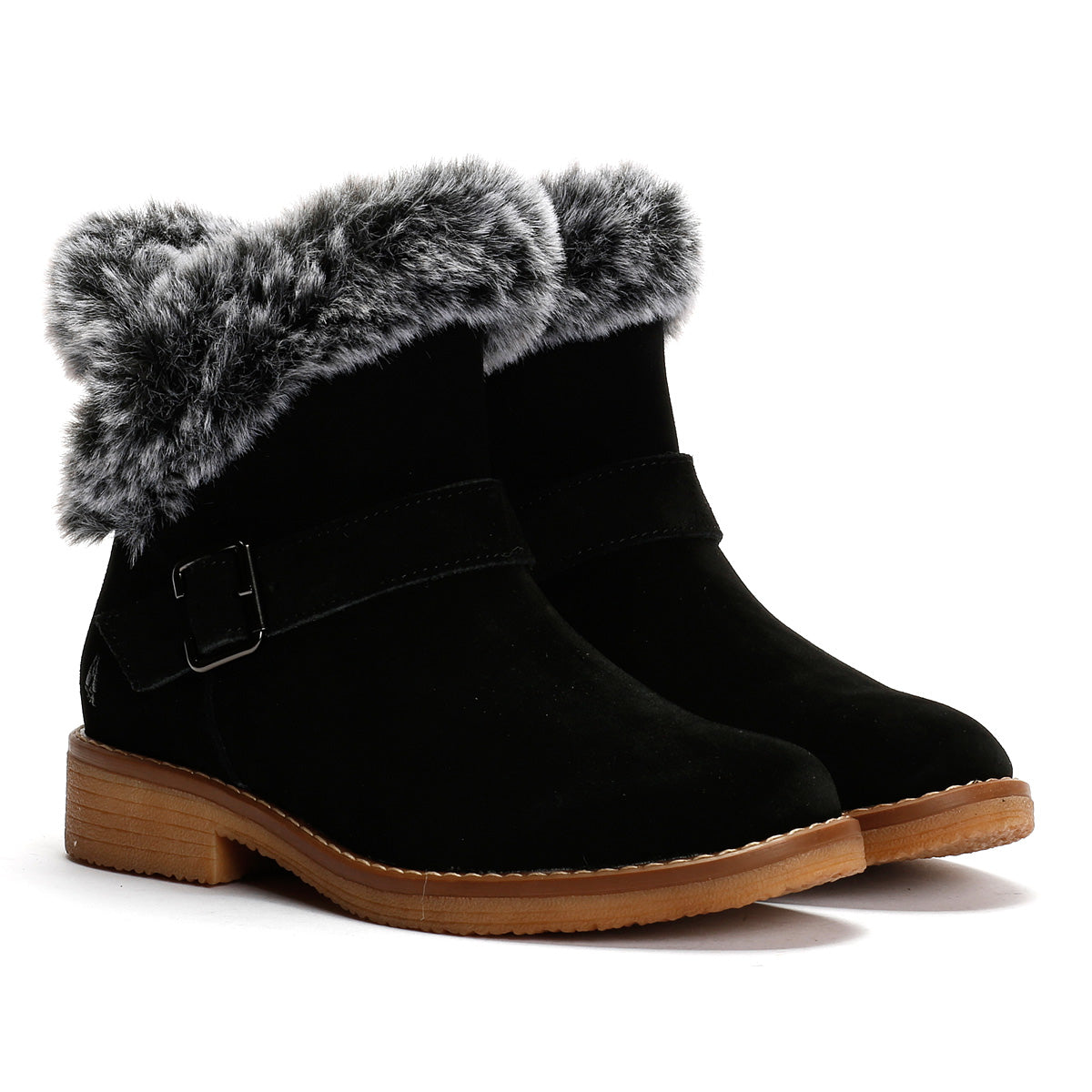 Hush Puppies Hannah Damenstiefel Aus Schwarzem Wildleder